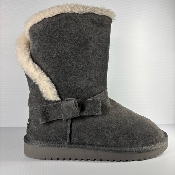 Koolaburra Shoes - Koolaburra by Ugg Boots Womens 8 W Arlena Faux Fur Bow Suede Winter Girly NEW